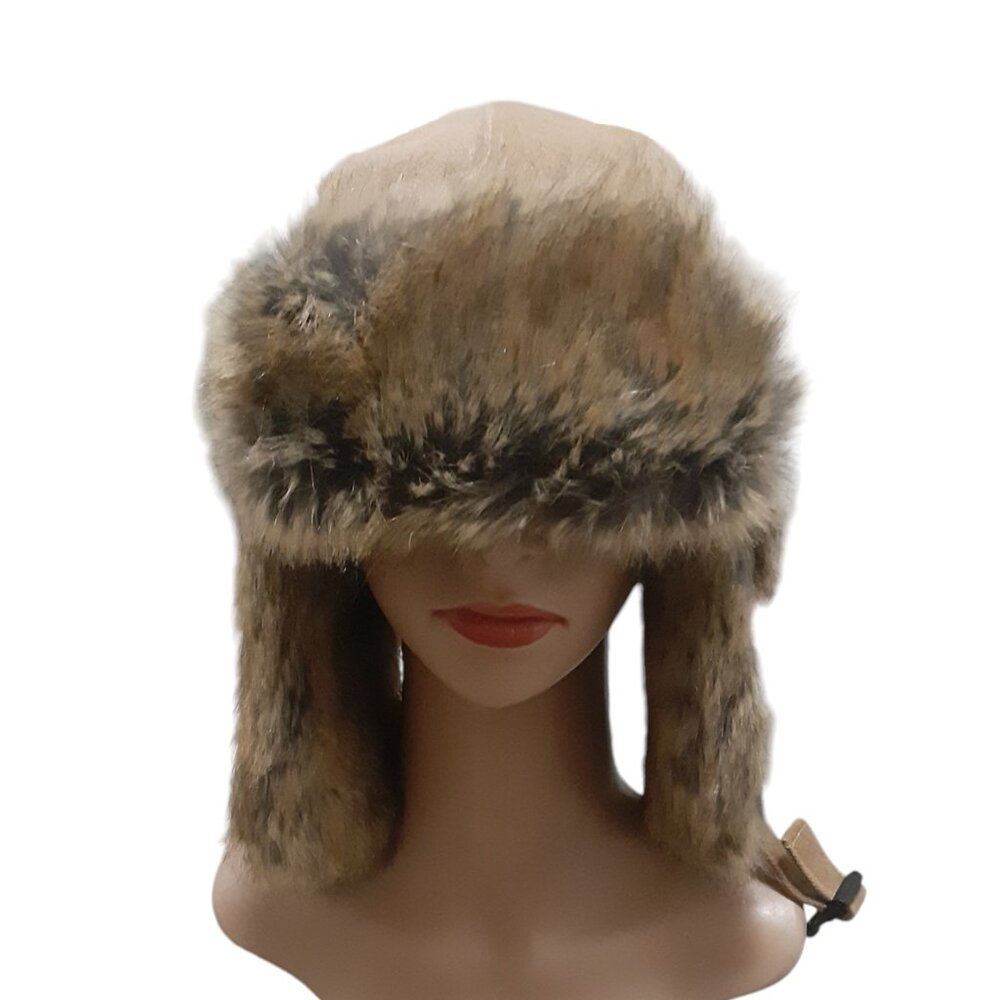 Faux Fur Trappers Hat Size Large Ear Flaps Outfitters Co. Hunting Fishing Skiing